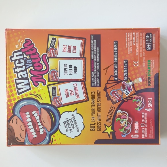 SEALED Watch Ya' Mouth Ultimate Edition 2.0 Game 10 Mouth Pieces Board - Picture 2 of 2
